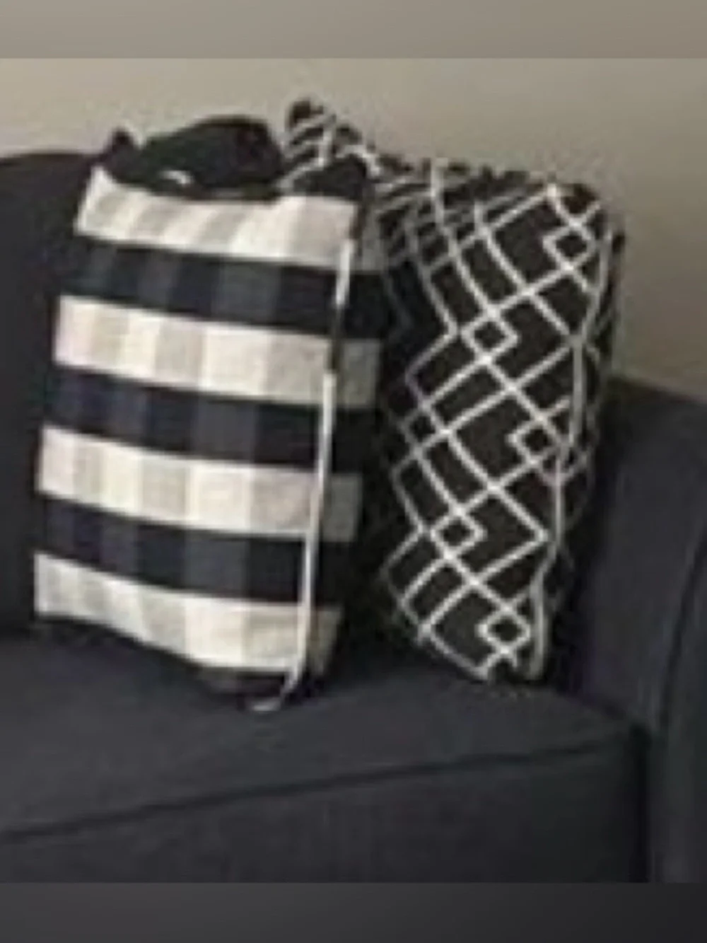 NWT Navy Cream Geometric Decorative Throw Pillow 22 inch